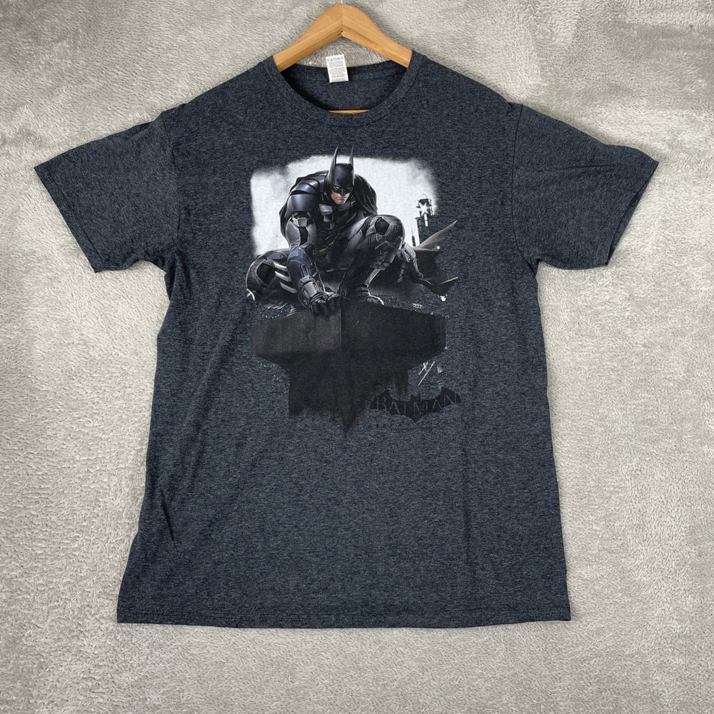 Batman Arkham Knight Shirt Mens Medium Gray 2015 Video Game Promo DC Comics